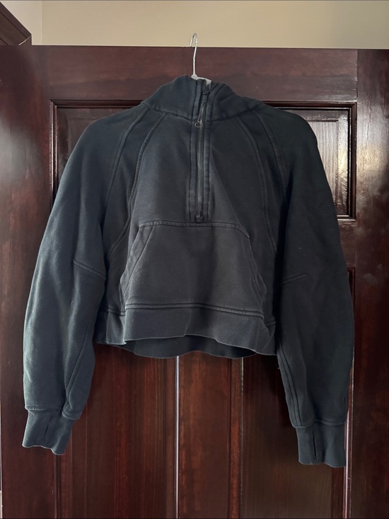 lululemon athletica Tops - lululemon athletica Black Cropped Half-Zip Scuba Hoodie